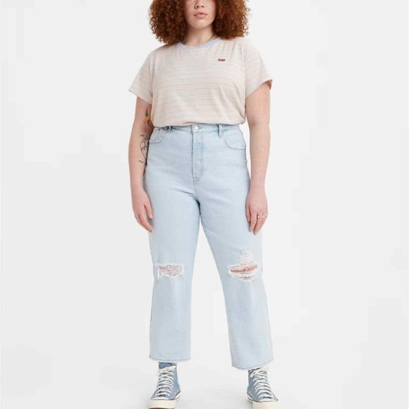 Levi's Ribcage Straight Ankle light wash Women's Jeans Plus Size 20WL LONG New - Picture 1 of 8